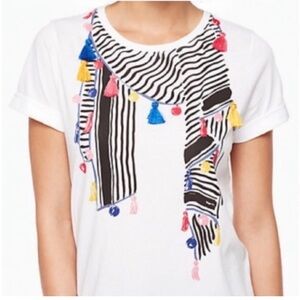 Kate Spade Broome street Berber stripe scarf tee size S EUC